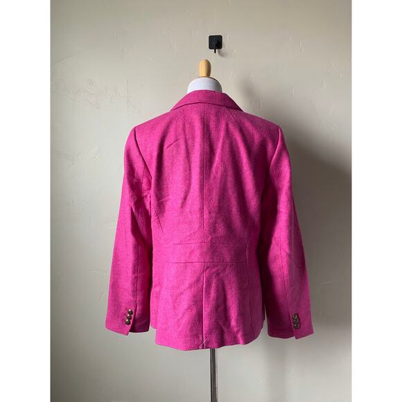 NWT Talbots Pink Wool Blend 2 Crested Button Lined Career Blazer Jacket Sz 12 - Picture 9 of 13